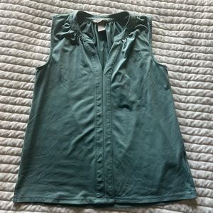 Teal sleeveless blouse